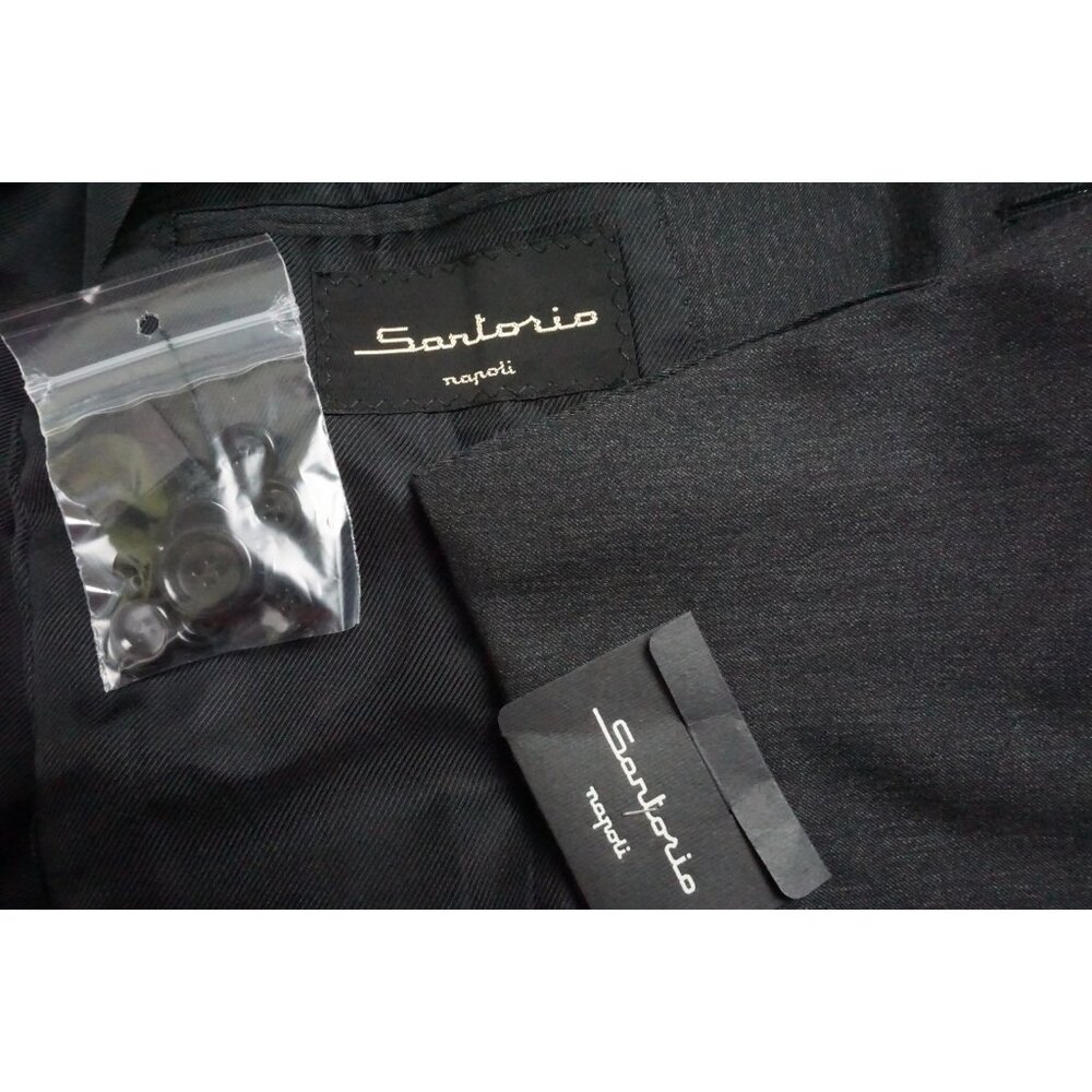 Sartorio Napoli Dark Gray S120s Wool 2 Pc Suit Jacket Pants 44R BRAND NEW